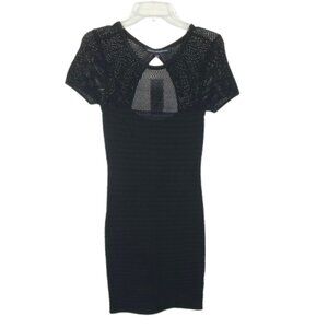 NWT Womens Size 6 French Connection Black Danni Cruise Knit Bodycon Dress NEW
